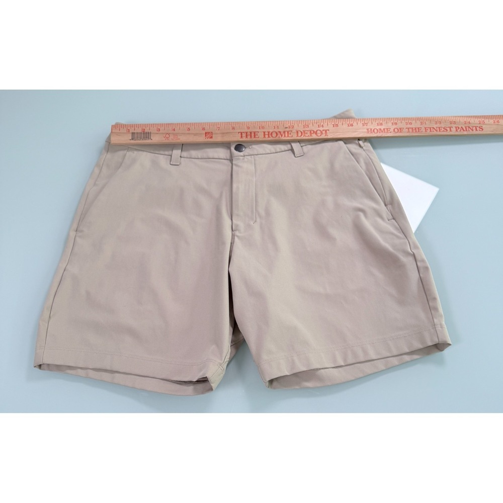 Lululemon Commission Warpstreme Shorts Mens 33x7 Khaki Classic Fit Preppy - Picture 7 of 10